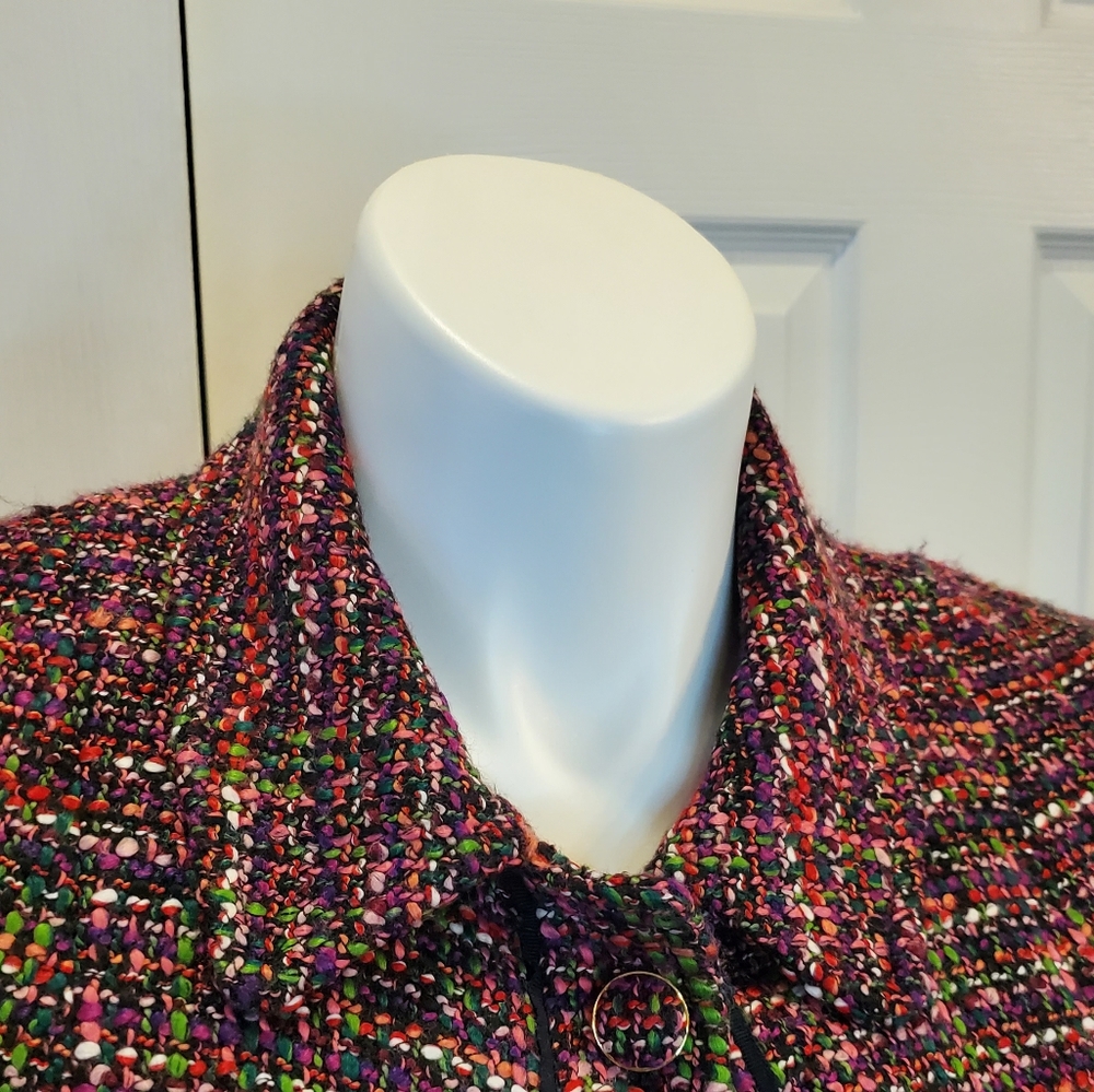 Talbots Button Front Multicolor Tweed Blazer 6 - image 5
